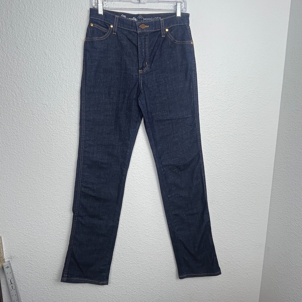 Wrangler Modcloth Jeans Womens 6/33 Blue Denim Cotton Stretch Dark Wash‎ Casual